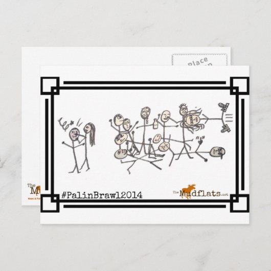 De Palin Brawl, van Jeanne Devon Briefkaart (Voorkant / Achterkant)