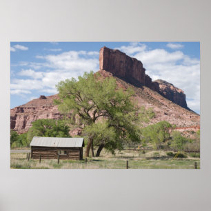 De palisade en de pioneer Cabin Poster