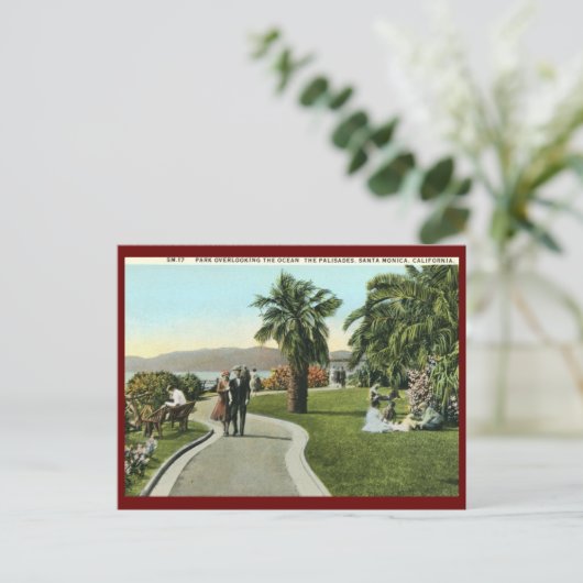 De Palisades, Santa Monica Vintage Briefkaart (Staand voorkant)