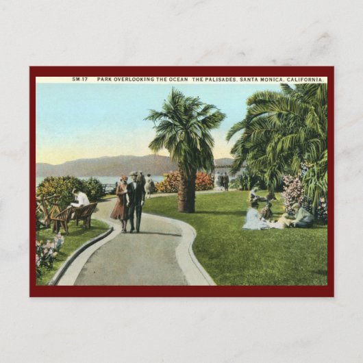 De Palisades, Santa Monica Vintage Briefkaart (Voorkant)