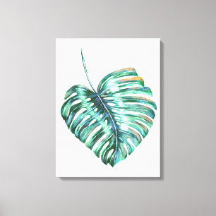 de palm moderne waterverf van het monstera canvas afdruk