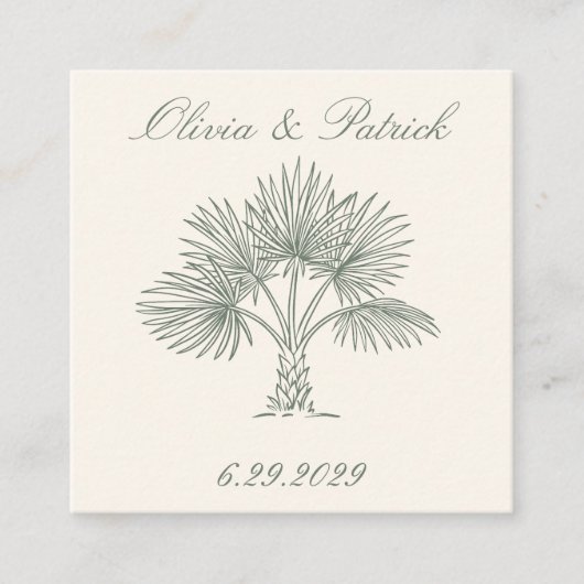 De Palm Uitnodiging Cream kaart (Voorkant)