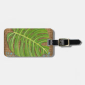 De Palm van de Druk van het blok op Wicker Achterg Bagagelabel (Voorkant horizontaal)