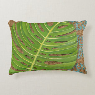 De Palm van de Druk van het blok op Wicker Achterg Decoratief Kussen