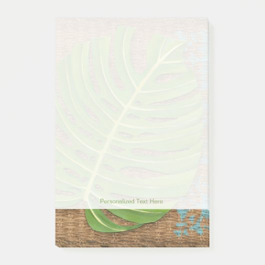 De Palm van de Druk van het blok op Wicker Achterg Post-it® Notes (Voorkant)