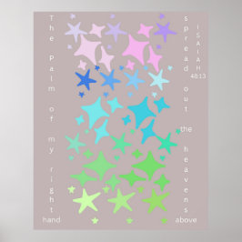 De palm van mijn rechterhand spreidde de hemelen u poster