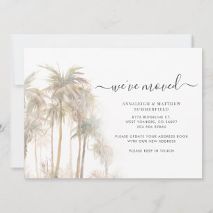 De palmbomen hebben Verandering van Adres Bewegend Aankondiging