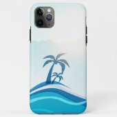 De palmbomen in de oceaangolven blauw (alle telefo Case-Mate iPhone case (Achterkant)