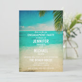 De palmbomen op de Beach Engagement Party nodigt u Kaart (Staand voorkant)