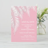 De palmbomen op Roze bewaren de DATUM Kaarten (Staand voorkant)