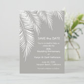 De palmbomen op Zilver bewaren de DATUM Kaarten (Staand voorkant)