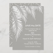 De palmbomen op Zilver bewaren de DATUM Kaarten (Voorkant / Achterkant)