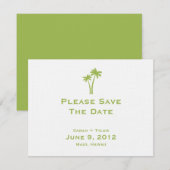 De palmbomen sparen de DatumKaart - Limoen Save The Date (Voorkant / Achterkant)