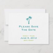 De palmbomen sparen de DatumKaart Save The Date (Voorkant)