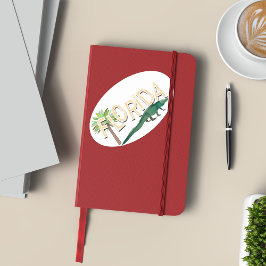 De palmboom van Florida en de alligator Ovale Sticker