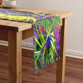 De palmboom verlaat het patroon kleurig ontwerp korte tafelloper (Voorbeeld)