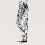 De palmboom verlaat  Retro Abstract Patroon Leggings (Links)