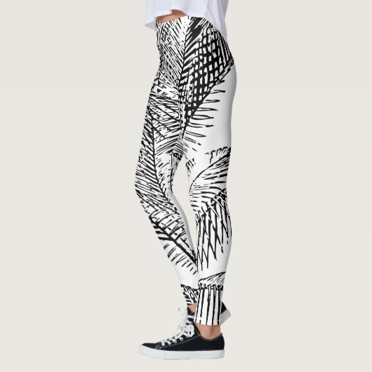 De palmboom verlaat  Retro Abstract Patroon Leggings (Links)