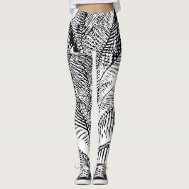 De palmboom verlaat Retro Abstract Patroon Leggings