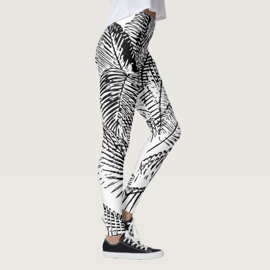De palmboom verlaat  Retro Abstract Patroon Leggings (Rechts)