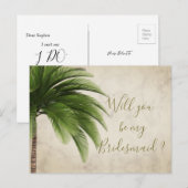 De palmboom zal mijn uitnodiging zijn. briefkaart (Voorkant / Achterkant)