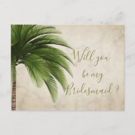 De palmboom zal mijn uitnodiging zijn. briefkaart
