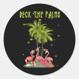 De palmen Hawaiian-kerstlampjes bedekken Ronde Sticker
