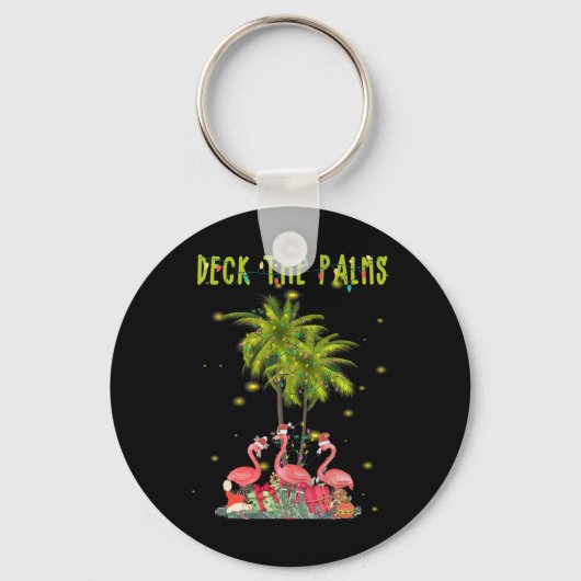 De palmen Hawaiian-kerstlampjes bedekken Sleutelhanger (Voorkant)