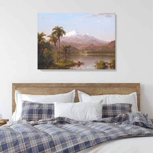 De Palmen van Tamaca langs Magdalena River in Canvas Afdruk (Insitu (Slaapkamer))