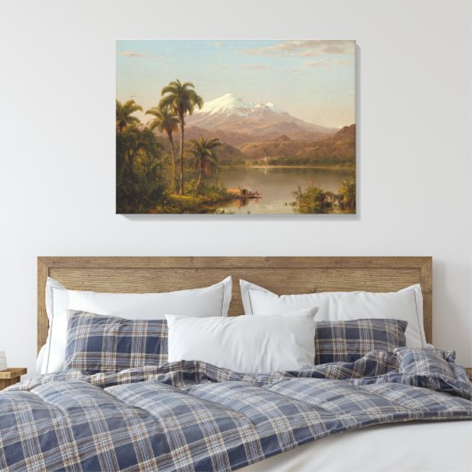 De Palmen van Tamaca langs Magdalena River in Canvas Afdruk (Insitu (Slaapkamer))