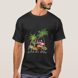 De palmflamingpalmen met kerstpalmen sluiten t-shirt