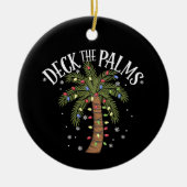 De palmpalmboom voor tropische Hawaï-kerstmis bedw Keramisch Ornament (Voorkant)