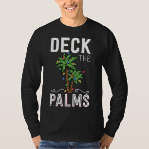 De palmpalmboom voor tropische Hawaï-kerstmis bedw T-shirt