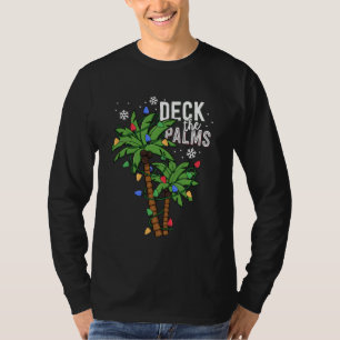 De palmpalmboom voor tropische Hawaï-kerstmis bedw T-shirt