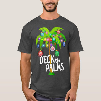 De palmpalmboom voor tropische Hawaï-kerstmis bedw T-shirt