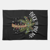 De palmpalmboom voor tropische Hawaï-kerstmis bedw Theedoek (Horizontaal)