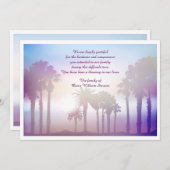 De Palms Bereavement Hartelijk dank Bedankkaart (Voorkant / Achterkant)