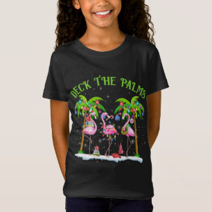 De Palms Flamingo Tropical Kerstlichten decanteren T-shirt