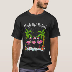 De Palms Flamingo Tropical Kerstlichten decanteren T-shirt