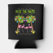 De Palms Merry Flamingo Kerstmis t-shirt laten val Blikjeskoeler (Voorkant)