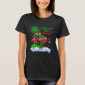 De Palms Merry-kerstlampjes sluiten Flamingo T-shirt (Voorkant)