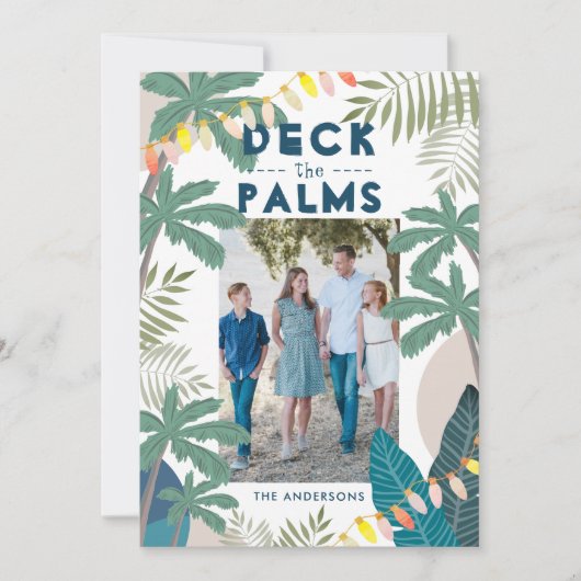 De Palms Tropical Holiday-fotokaart decimeren Kaart (Voorkant)