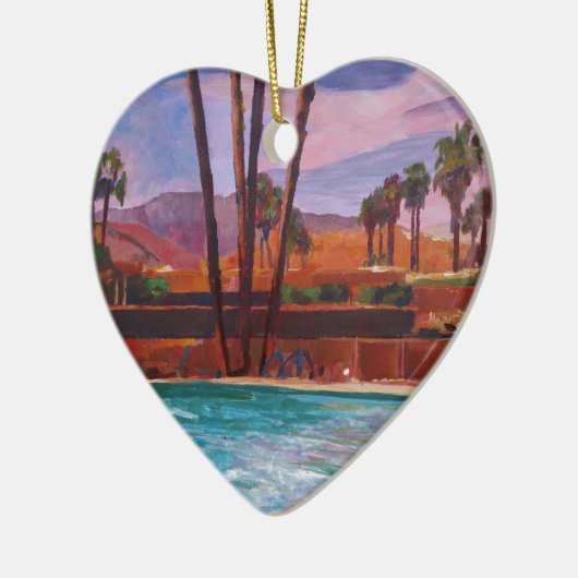 De palmspuitpool keramisch ornament (Links)