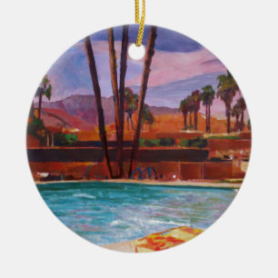 De palmspuitpool keramisch ornament