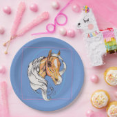 De Palomino (blauw) Papieren Bordje (Feest)