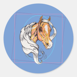 De Palomino (blauw) Ronde Sticker