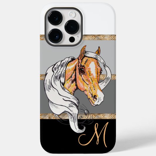 De Palomino (zwarte helling/goudstrepen) Hoesje-Ma Case-Mate iPhone Case (Achterkant)