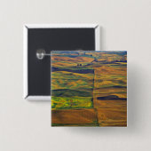 De Palouse vanaf Steptoe Butte, Colfax, Vierkante Button 5,1 Cm (Voorkant /achterkant)