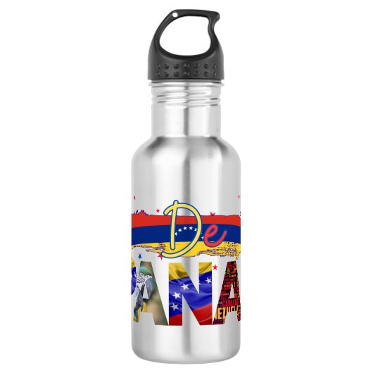 De Pana Venezuela Slang Venezolaanse cultuurliefhe Waterfles (Voorkant)