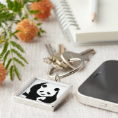 de panda draagt beerdouane personaliseert Jubilea Sleutelhanger (Zijkant)